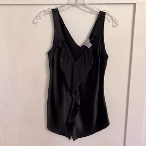 Ann Taylor 100% Silk Black Sleeveless Blouse Size S